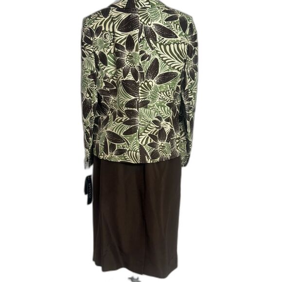 NWT Kasper Skirt Suit 100% Silk Size 16 Forest Multi 2-Piece Set Blazer & Skirt - Picture 2 of 16